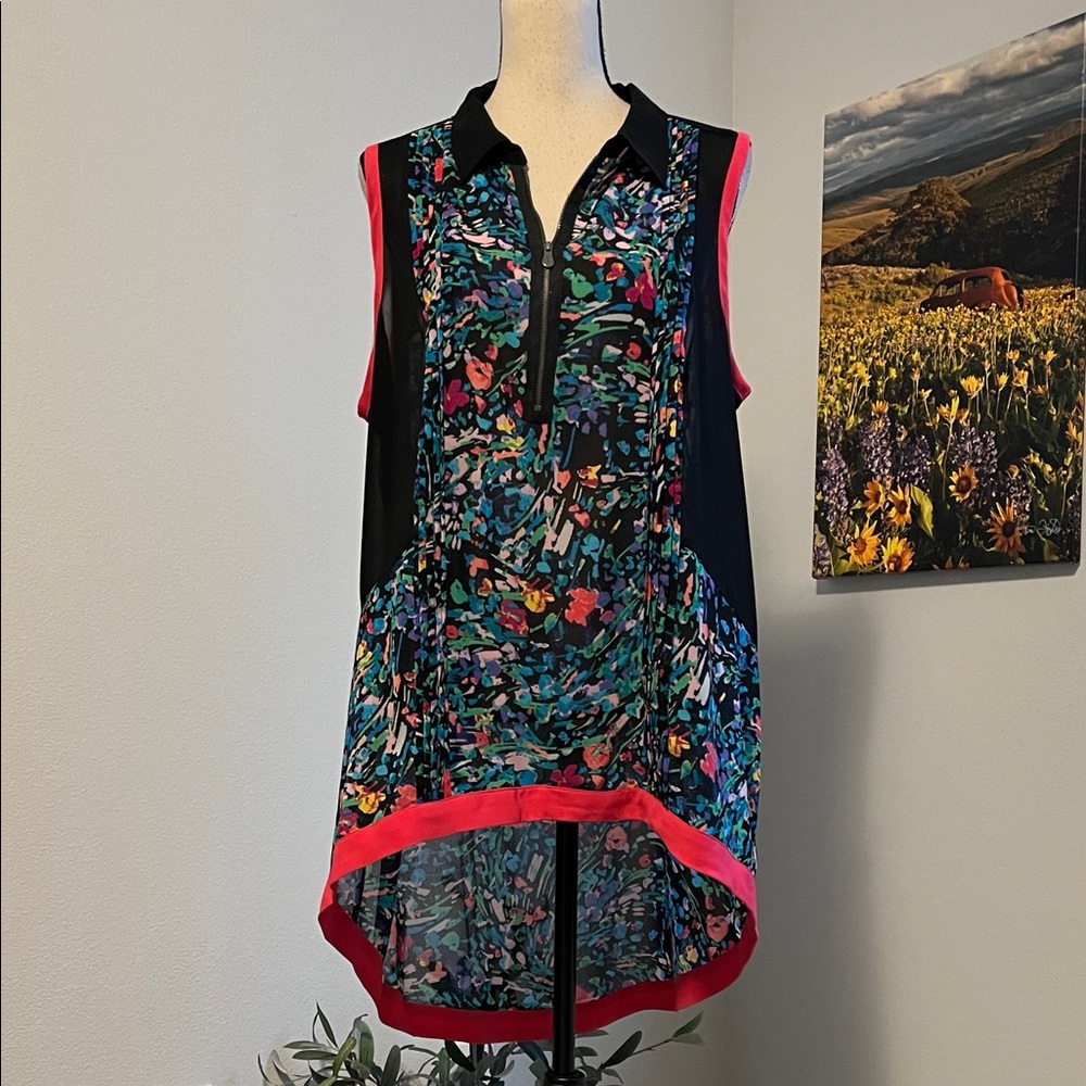 NWT Nicole Miller Asymmetrical Blouse